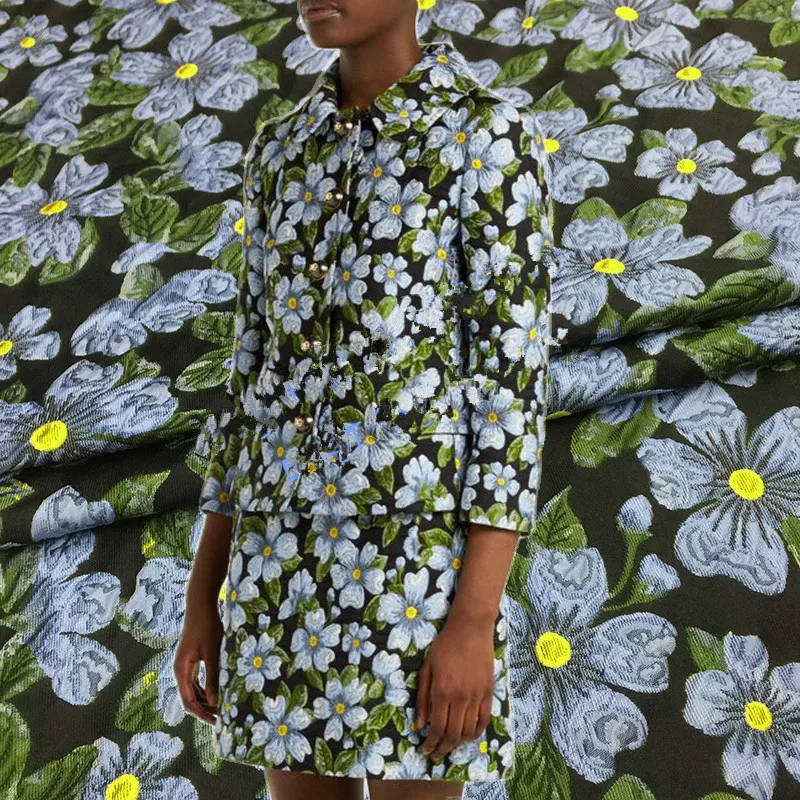

SASKIA 1Meter Brocade Jacquard Flower Fabric 59" Polyester Material Floral Sewing For Women Dress Cloth Patchwork Zakka Fabrics