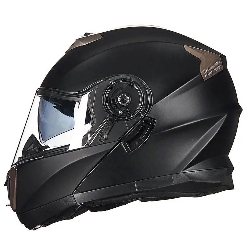 Мотоциклетный шлем флип-ап GXT 160 двойная линза анфас шлем Casco Racing Capacete Moto - Цвет: Matte black