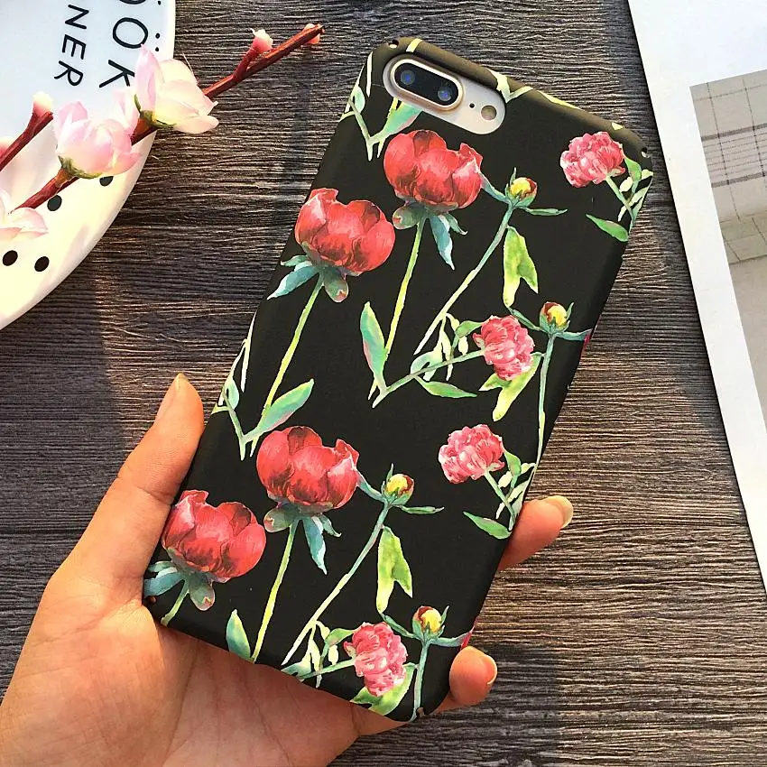 Phone Case For iPhone 8 8 Plus Case White Sunflower Hard PC 6 6S Cover For Apple iPhone X 10
