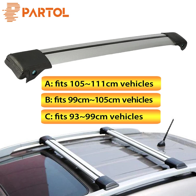 Partol 1PC Car Roof Rack Cross Bar Lock Anti theft SUV Top 150LBS 68KG