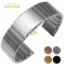 Acier inoxydable bracelet solide en métal bracelet 16 18 20 22mm bracelet de montre montres band argent or rose couleur montre ceinture