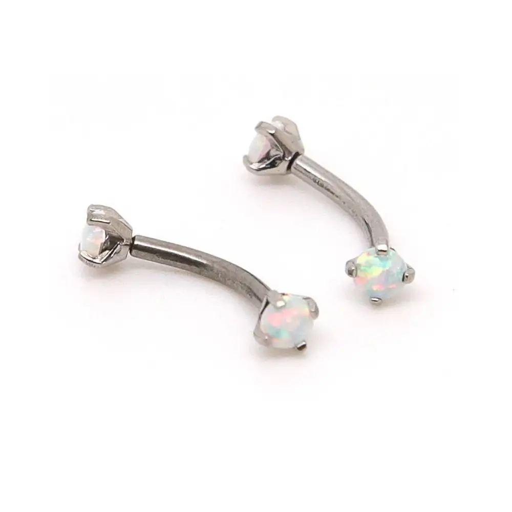 

1pcs Stainless steel 16Gauge Opal Stone Septum Tragues Helix Conch Cartilage Eyebrow Piercing Earring Body Piercing Jewelry