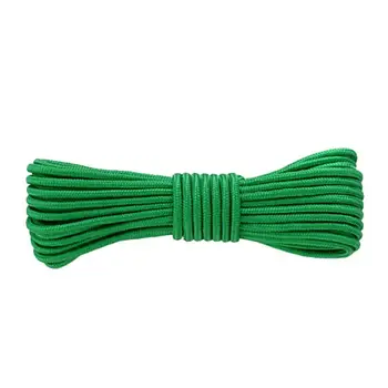 

30M Solid Braided Nylon Rope Rot and Weather Resistant Rope for Camping Indoor and Outdoor Sports 6mm(Green)