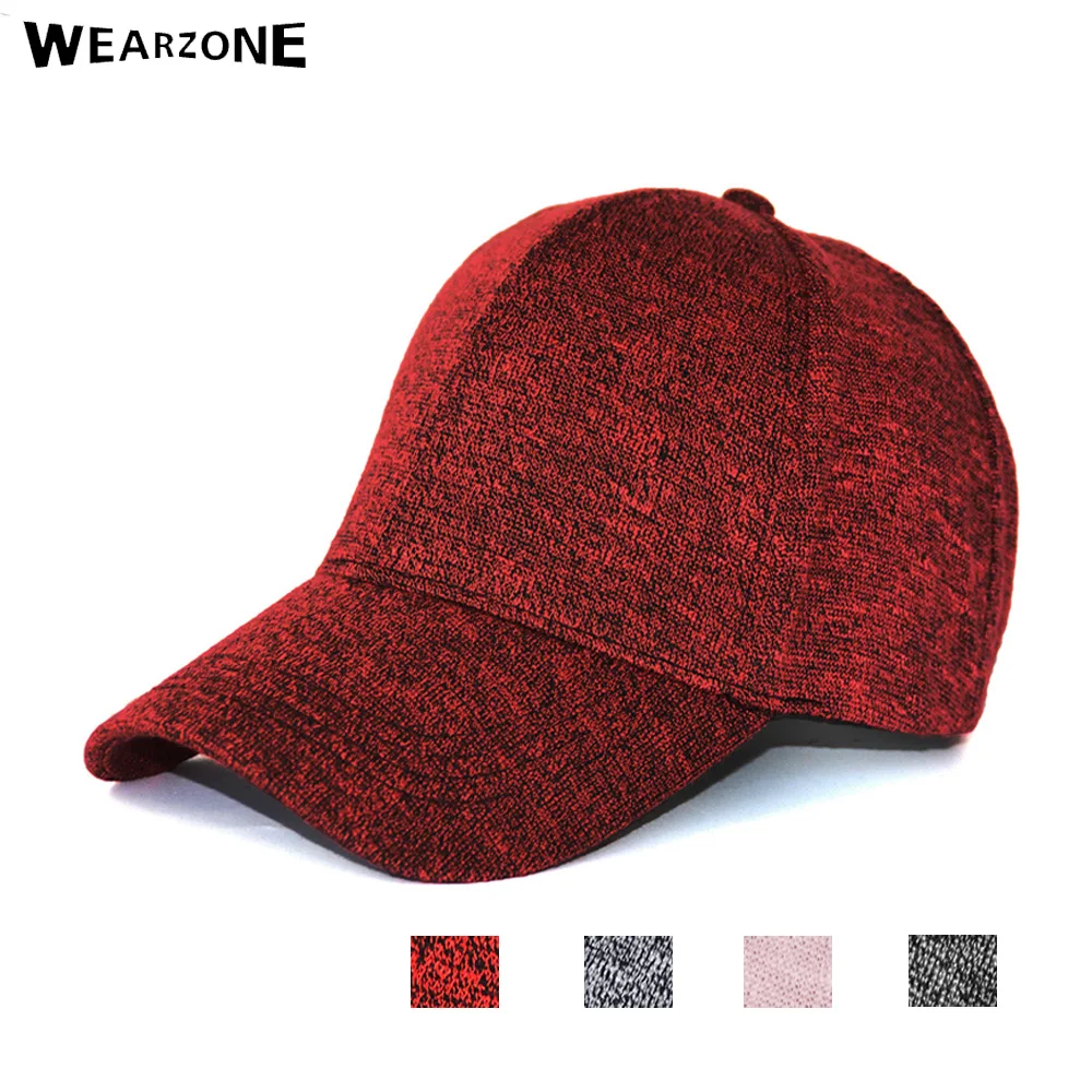 Модная теплая зимняя вязаная бейсболка Wearzone с ушками Женская хлопковая шапка