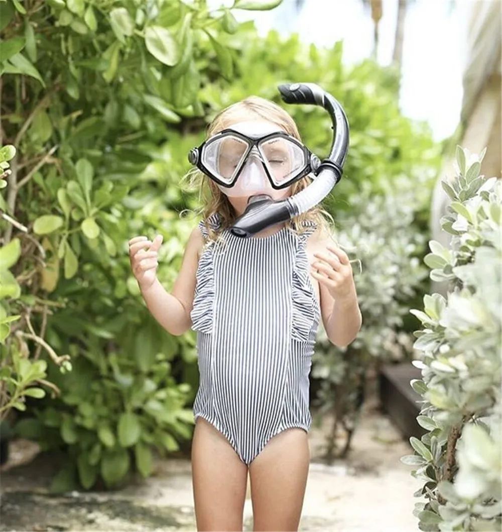 Мода для маленьких Обувь для девочек полосатый купальник бикини купальный костюм Пляжная одежда 2018 новые летние