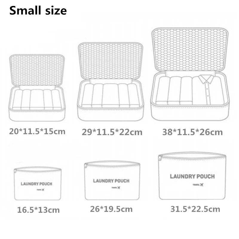 RUPUTIN New 6PCS/Set High Quality Oxford Cloth Ms Travel Mesh Bag In Bag Luggage Organizer Packing Cube Organiser for Clothing