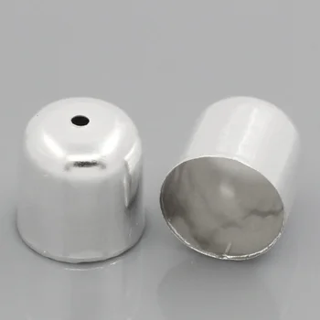 

8SEASONS Necklace End Tip Bead Caps silver-color 12x12mm,100PCs (B24951)