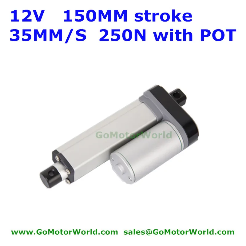 Sinal de Carga Velocidade do Atuador Linear com Potenciômetro ip à Prova mm – s Velocidade 250n 25 kg Rápida Pot Feedback 65 d’ Água 12 v 150mm Avc 35
