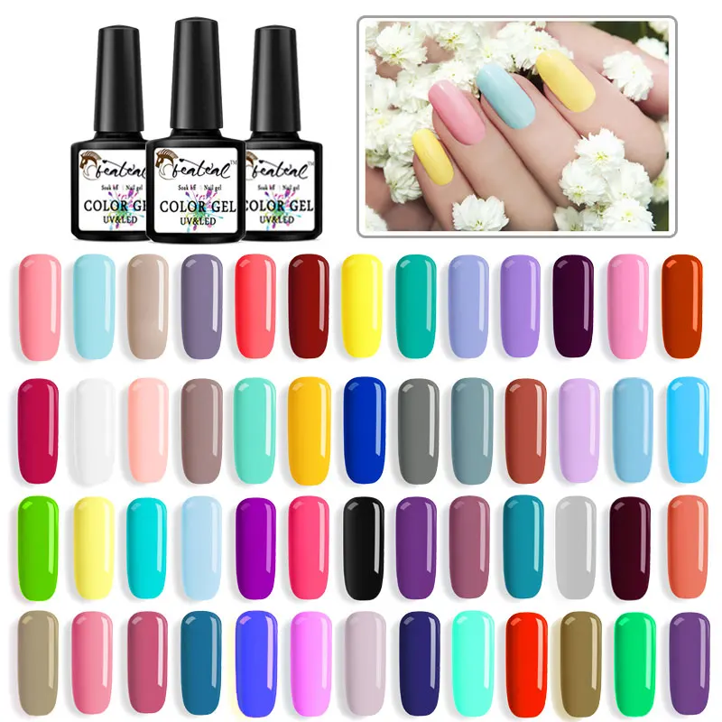 

Beateal Gellak Gel Nail Nude 45 Colors Semi Permanent Hybrid Varnish UV Gel Nail Polish Soak Off 8MLPrimer Enamel Painting Top