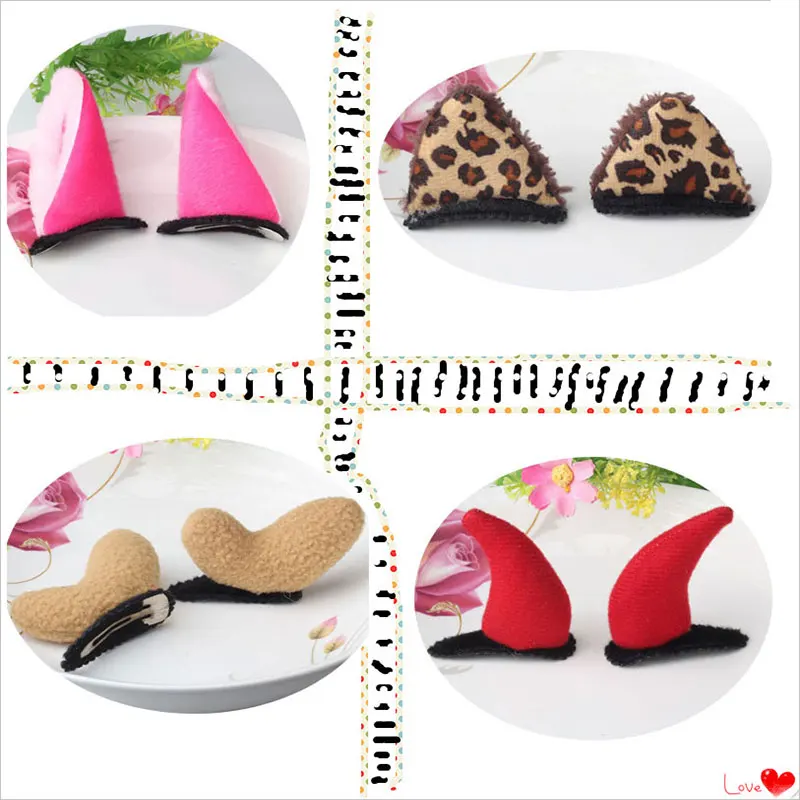 

QC MISM Cute Ox Deer Horn Cat Ears Hairgrip Hairpins Hair Accessories Ornaments Lovely Hair Clips For Children Girls Kids