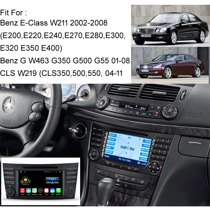 Android 9,1 четырехъядерный 1024*600 сенсорный автомобильный dvd-плеер с экраном для Mercedes/Benz E Class W211 W209 W219 3g wifi радио стерео gps 4G