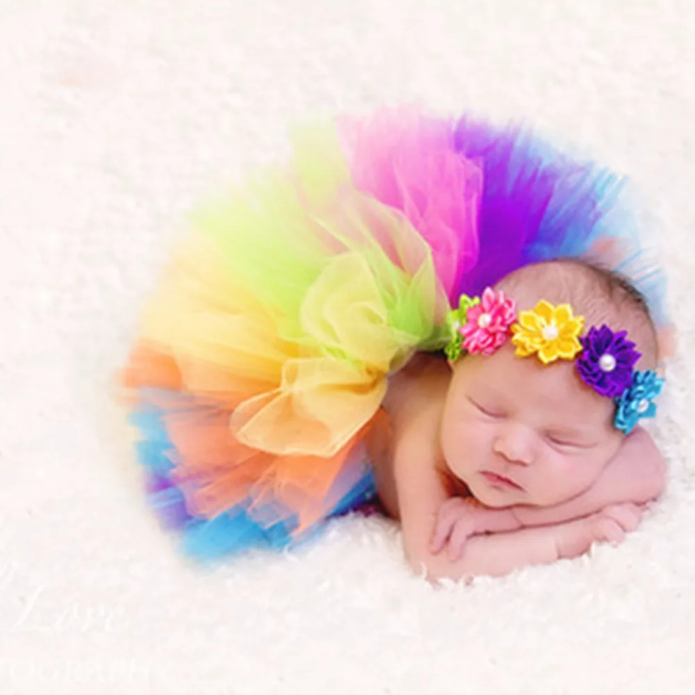 Puseky Baby новорожденный реквизит для фотосъемки павлин ручной работы детская пачка радуга крючком Beanie бисерная шапочка Детские реквизит для фотосъемки