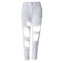 Zinwoco потертые джинсы уличный стиль рваные джинсы плюс размер женские сексуальные брюки джинсы рок крутые джинсовые винтажные прямые джинсы