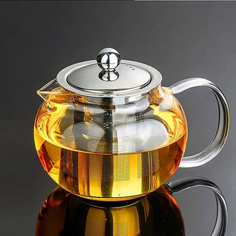 Heat Resistant Glass Tea Pot 650/800/950ml Flower Tea Set Puer kettle Coffee Teapot Convenient