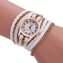 2019 новые женские часы-браслет для подарка плетеные три кольца обмотки женские модные кварцевые часы