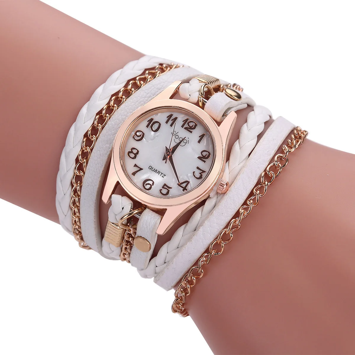 

2019 New Women's Bracelet Watch For Gift Braided Three-ring Winding Female Fashionable Quartz Watch