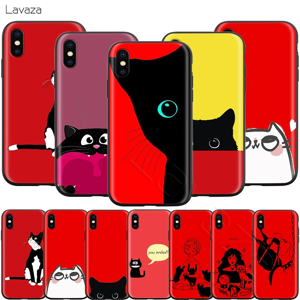 Чехол Lavaza Animal Red Cat Forever для iPhone 11 Pro XS Max XR X 8 7 6 6S Plus 5 5s se |