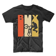 2019 Cool Vintage Retro de los años 70 estilo Bmx bicicleta silueta camiseta-Camiseta Unisex negra grande