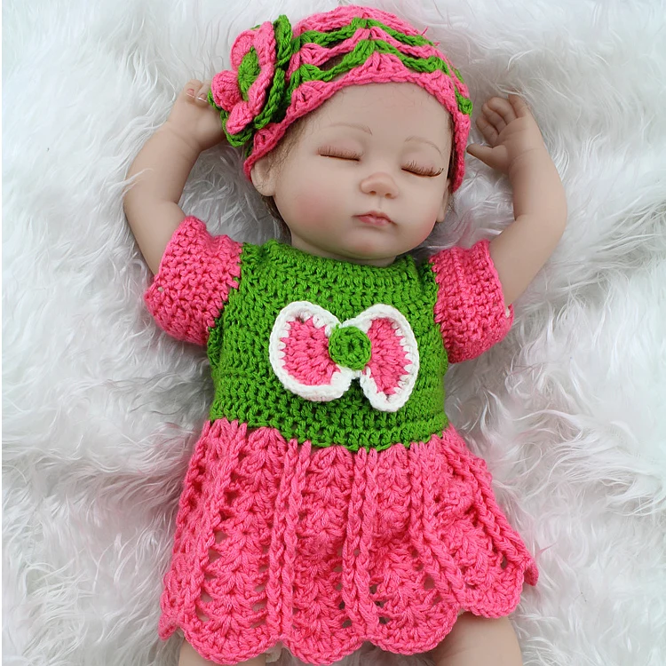 Sleeping Baby Doll 17 inch Lifelike Silicone Baby Reborn Dolls Toy With