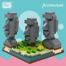 LOZ алмазные блоки статуя с острова Пасхи знаменитая архитектура Чили строительные блоки сборочные модели развивающие игрушки Мода 9378