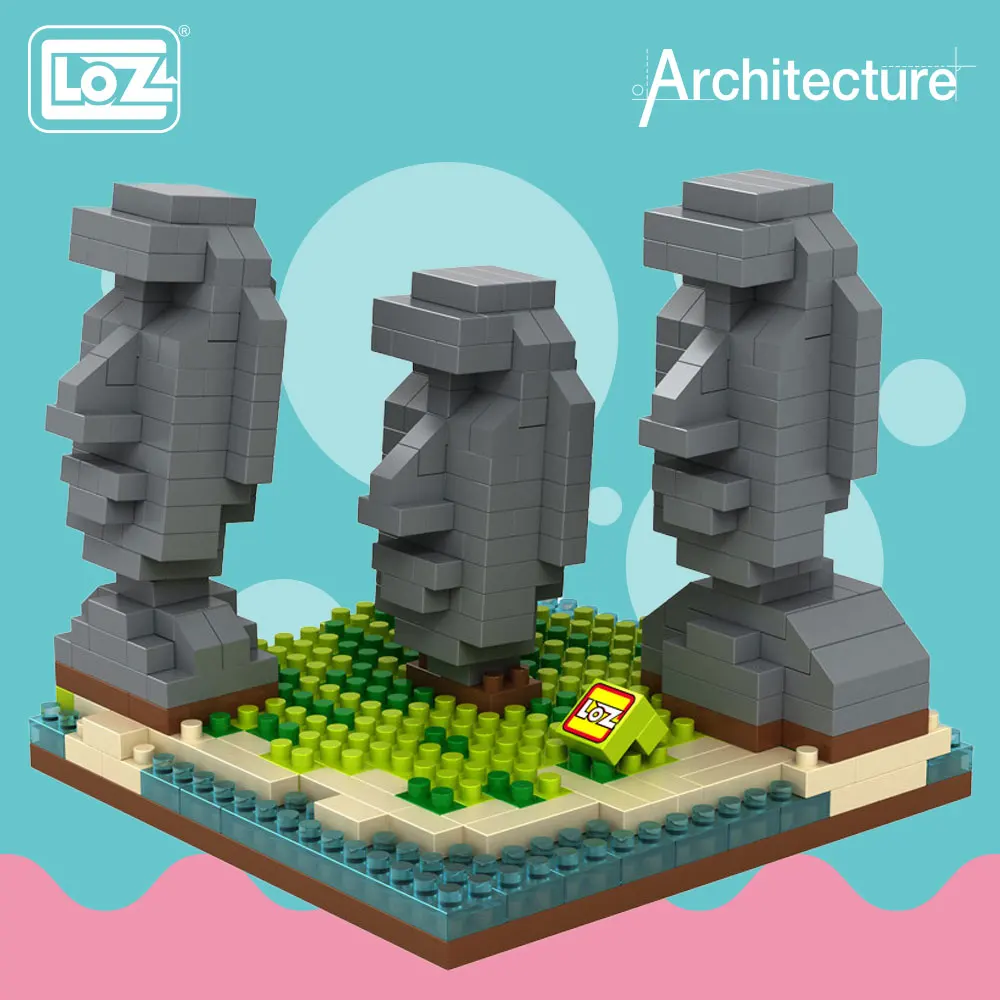 

LOZ Diamond Blocks Easter Island Statue Famous Architecture Chile Building Blocks Assembly Model Educational Toys Fashion 9378