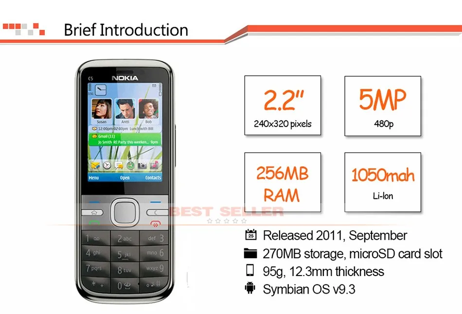 new nokia c5 00 mobile cell phone unlocked 5mp camera phone fsbay com