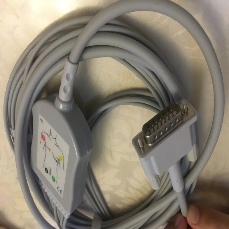 Kompatybilny z Bionet Cardiocare 2000/CardioTouch3000 EKG EKG kabel z przewodami 10 odprowadzeń medyczny kabel EKG 4.0 Banana End IEC