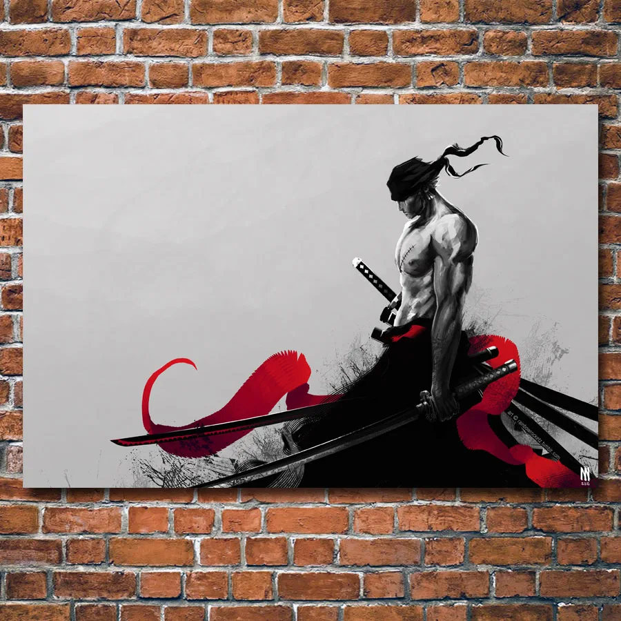 Anime One Piece Zoro Picture Printed Wall Art Painting Canvas Cloth Poster For Living Room Decor | Дом и сад
