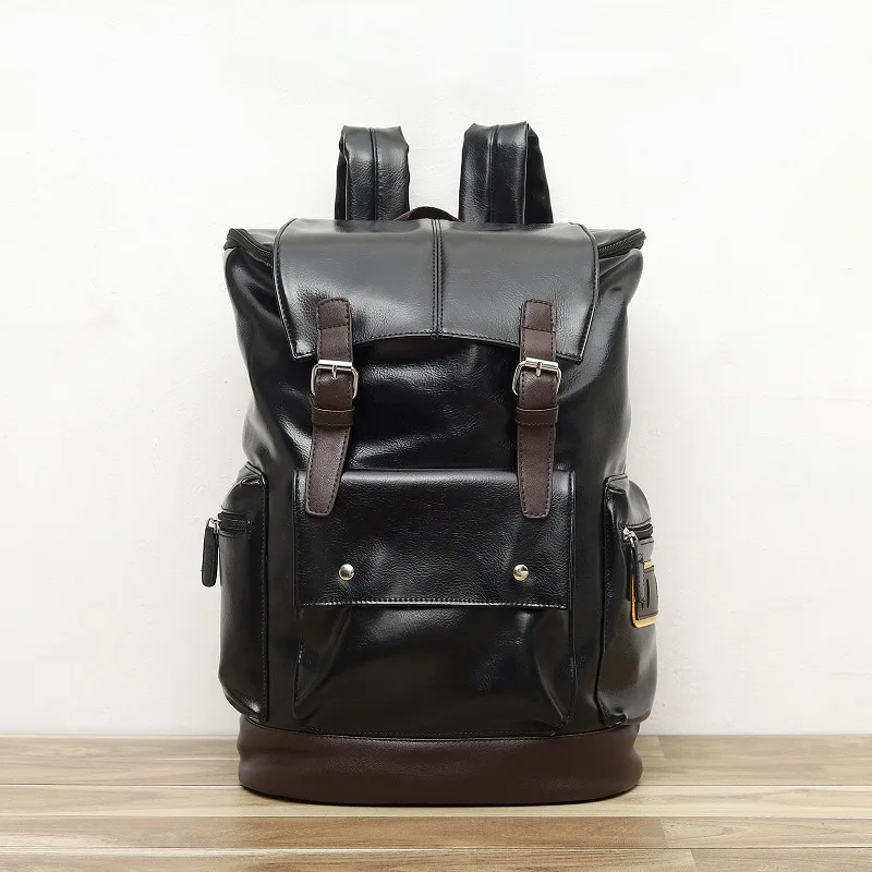 

High Capacity Leather Laptop Men's Backpack Waterproof Travel bags Fashion schoolbag Casual Business bagpacks for Men 2019