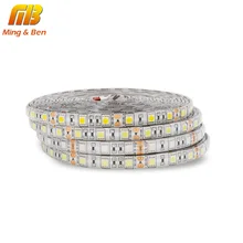 5 м Светодиодная лента SMD5050 гибкий светильник 60 светодиодный s/M 12 В DC водонепроницаемый P65 IP20 клейкая лента Белая теплая белая холодная белая RGB светодиодная лента