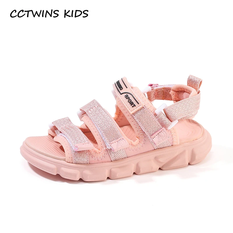 

CCTWINS Kids Shoes 2019 Summer Girls Fashion Sandals Children Anti-slip Dress Beach Flats Toddler Baby Soft Barefoot Shoes BS218