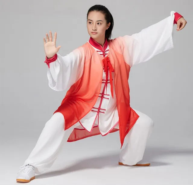 Women Wushu Uniform Mantle Three Piece Martial Arts Sets Female Chinese
