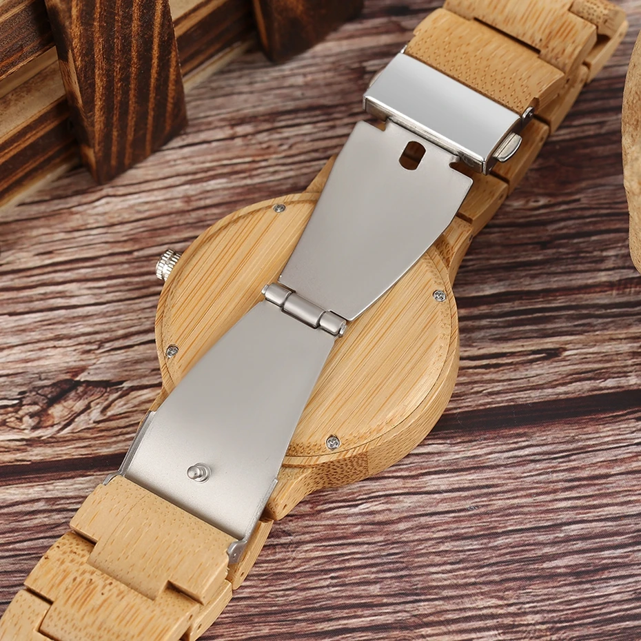 YISUYA Natural Wood Watch Men Handmade Full Wooden Clock Hour 2017 Minimalist Women Fashion Bamboo Bangle Quartz Reloj de madera Christmas Gifts for Men Women (12)