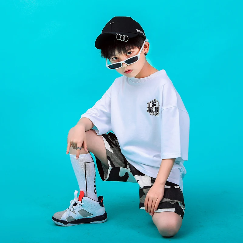 Toddler boy summer clothes 2019 6 8 10 12 14 16Years hip hop pants tshirt dance jazz costumes kids girls sets clothing 130 140  (4)