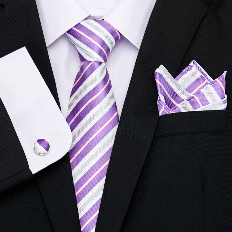 42 стильные мужские галстуки для мужчин, 100% шелковый галстук носовой платок запонки, модные шелковые галстуки 8 см, розовые, синие, красные