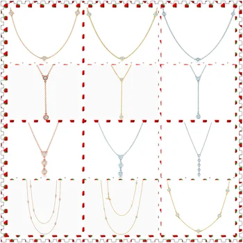 

Original Genuine 1:1 S925 Sterling Silver Zircon Clavicle Chain Trendy Necklace Women Fine High-End Luxury Jewelry Holiday Gift