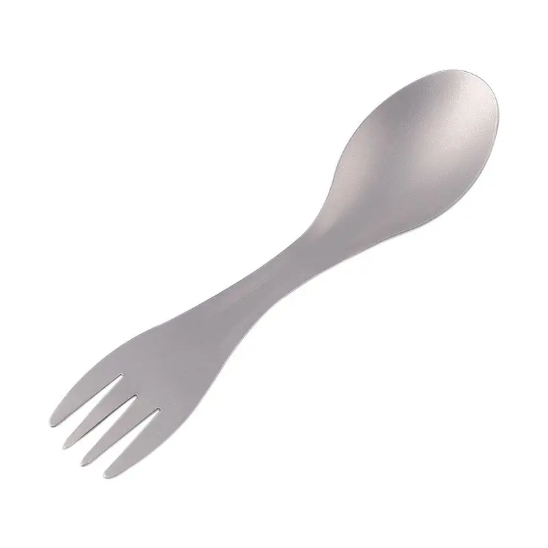 Чистый титан Открытый Кемпинг Пикник Туризм рюкзак для посуды Spork Ложка Вилка - Цвет: silver