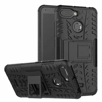 

30pcs/lot PC+Soft Silicone Tyre Heavy Duty Armor Shockproof Hard Case with Stand For Xiaomi Redmi 6A Redmi 6
