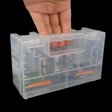 Шт. 1 шт. большой прозрачный батарея держатель дело Коробка для хранения 20 AA 14 AAA батарея