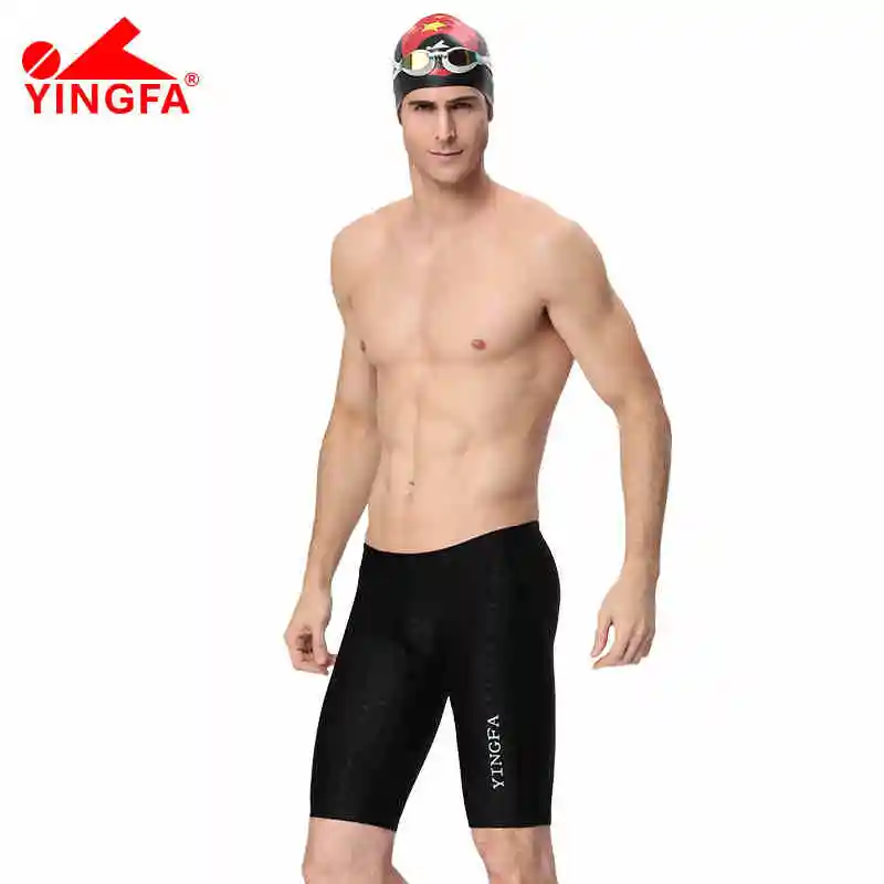 Мужские плавки Yingfa Fina оранжевые для плавания профессиональные спортивные