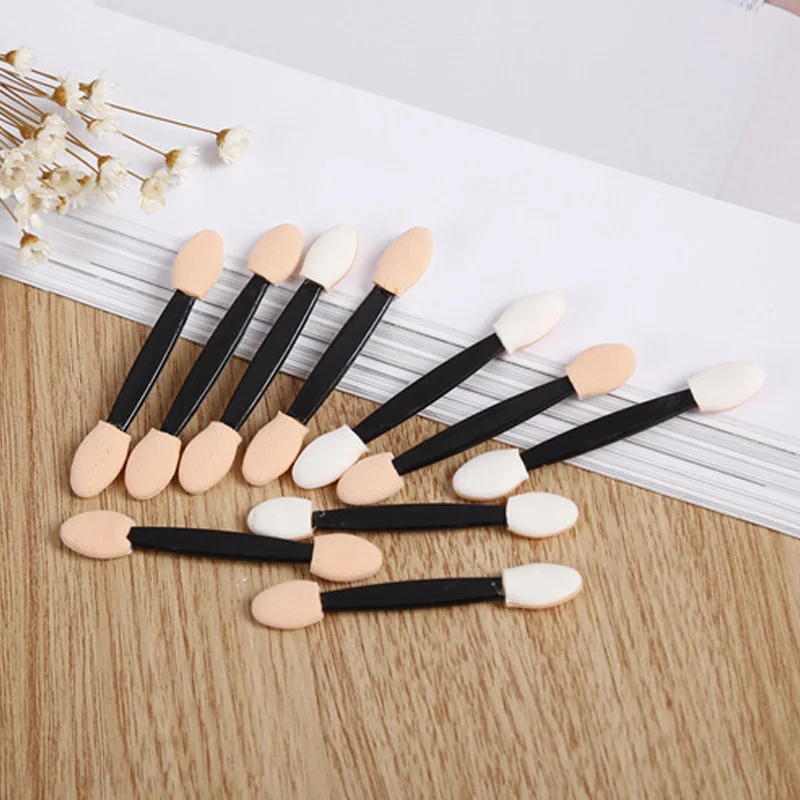 10pcs/set Disposable Dual Eyeshadow Eyebrow Eyeliner Brush Sponge