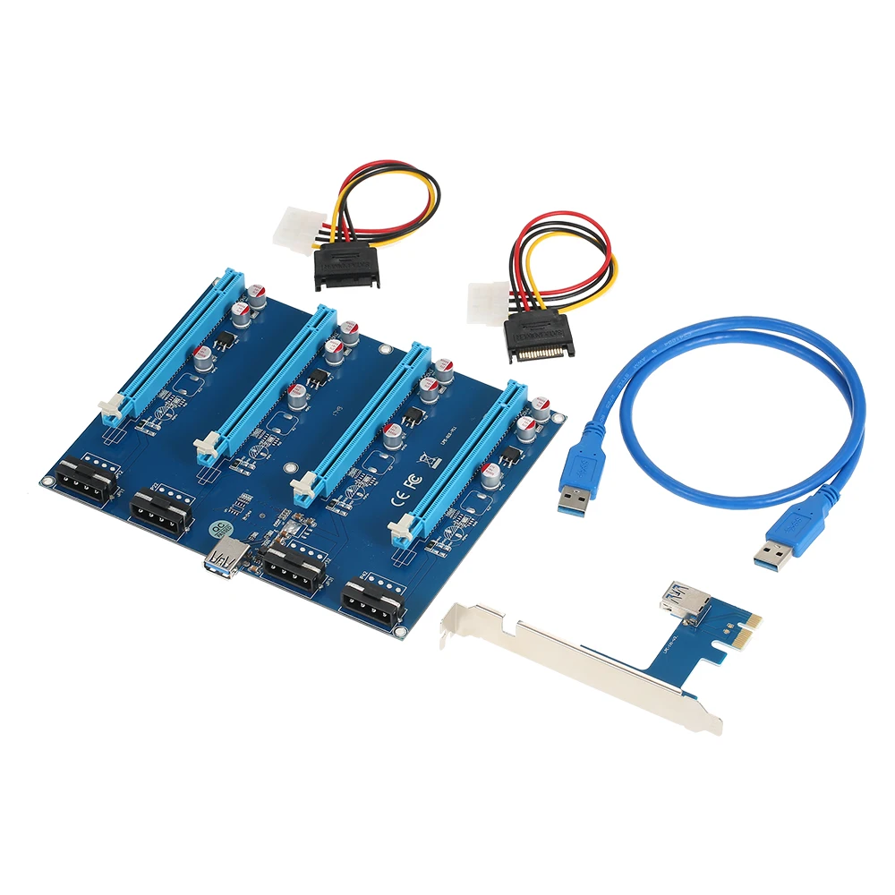Usb Ports Multi Gpu Motherboard For Mining PCI-E Expansion PCI-E To Riser  Card For