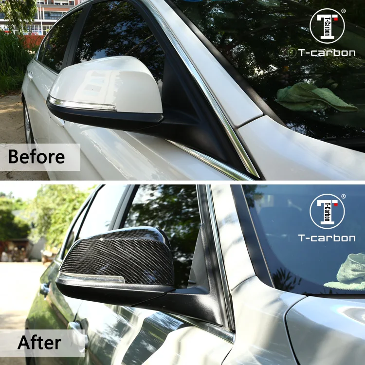 T-carbon Carbon Fiber Cover Style Mirror Covers for BMW f30