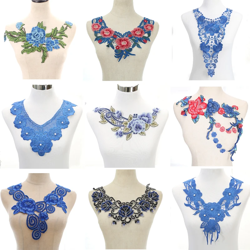 

Applique Lace Embroidered Venise Floral Neckline Neck Collar Trim Sewing Retail/wholesale Support