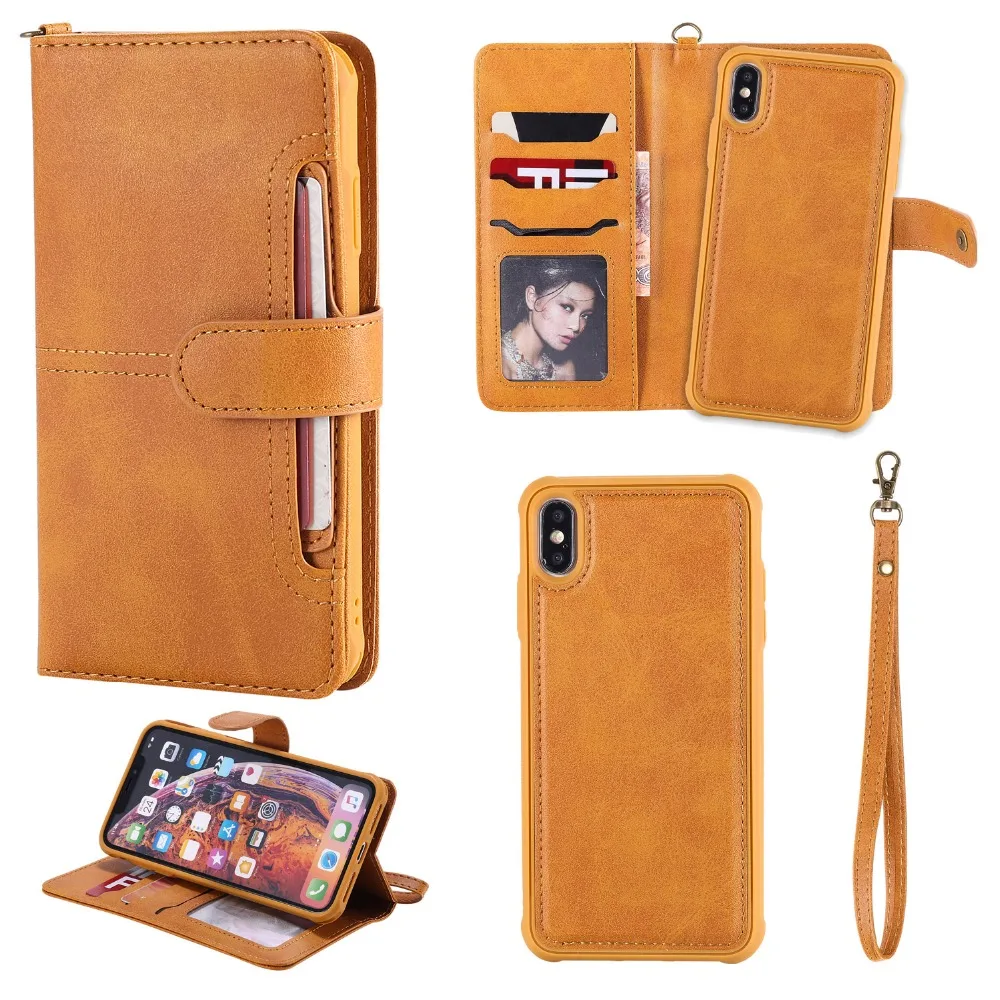 

Wallet Case for iPhone XS MAX Detachable 2 in 1 Premium PU Leather Magnetic Closure Card Holders Phone Cover for iPhone XS X XS