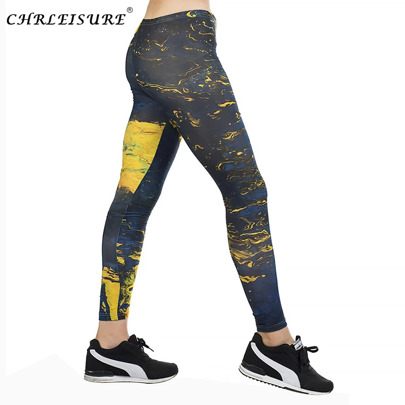 

CHRLEISURE High Waist Leggings Summer Digital Printed Leggings Trousers Women Workout Leggings Fashion Fitness Clothing Female