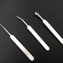 500 шт. Черноголовых Пинцет для акне нержавеющей стали Изогнутые прыщ удаление акне лицо чище 3 варианта 8,5 см DHL
