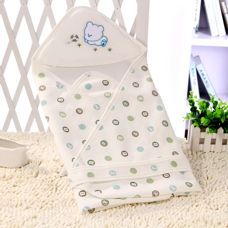Baby Receiving Blankets Clothes Baby Hooded Dot Bath Towel Cotton Baby