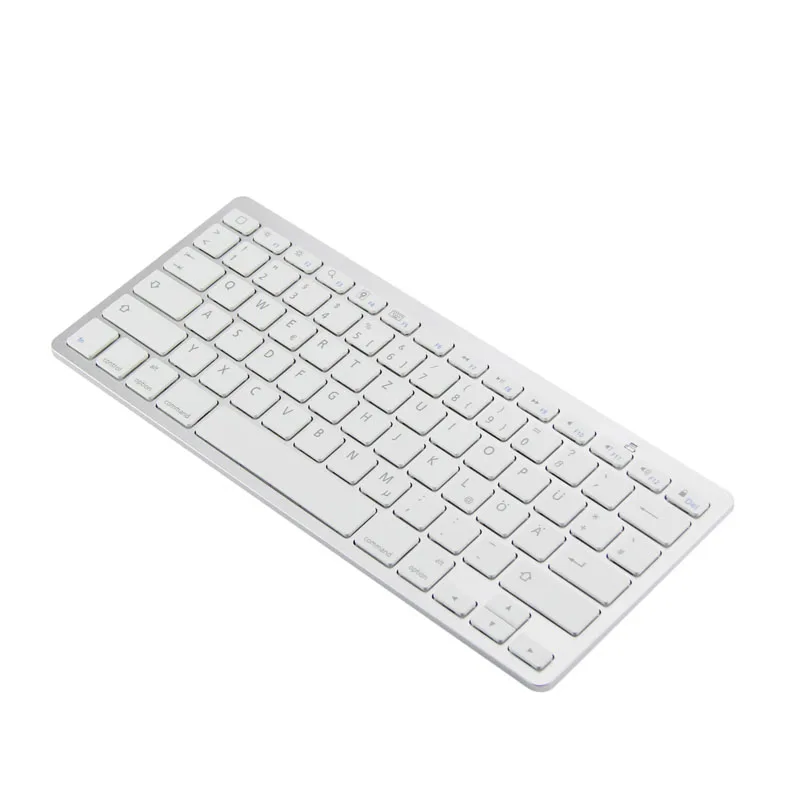 

Slim Standard German Language Keyboard 78 Keys Bluetooth Wireless Multi-Media Keyboard for PC Laptop and Tablet New Arrival