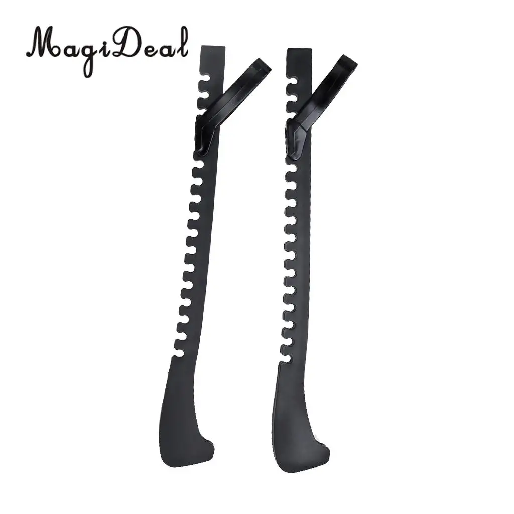 MagiDeal 1Pair Black PVC Ice Hockey Skate Blade Guards Cover Adjustable Outdoor Field Hockey Placement Protect Shoes Accessory